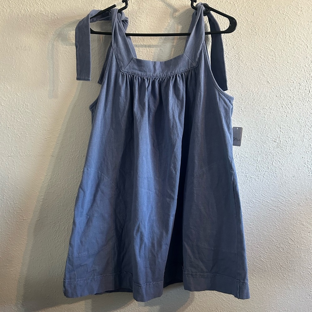 Free People Indigo Tie-Strap Dress